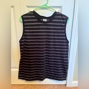 Zella Striped Black Tank Top Size Medium